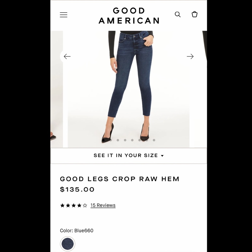 Good American Jeans - Good Legs Crop Raw Hem